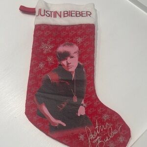 Justin Bieber Red and White Stocking